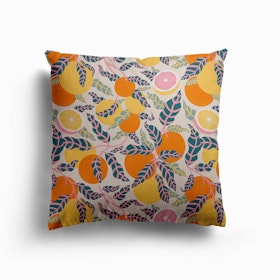 Psychedelic Citrus Canvas Cushion